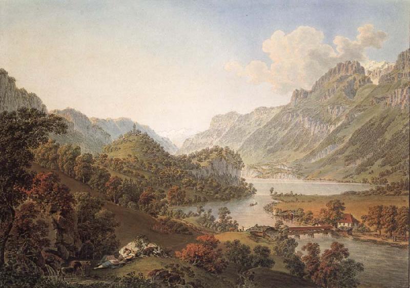 Gabriel Lory Pere Gone out of THE Aar of the Lake of Brienz oil painting image